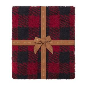 RARE SKIMS Red/Black Plaid Fuzzy Blanket